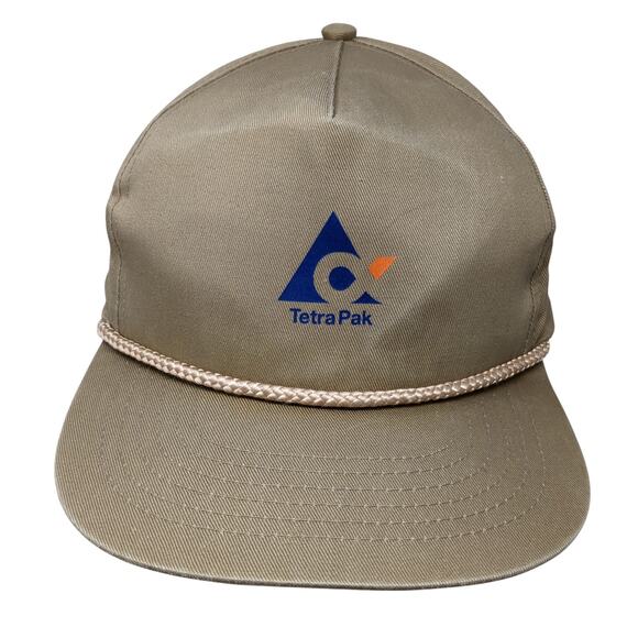 Tetra Pak Snapback Rope Hat Brown One Size Solid Adjustable Outdoor